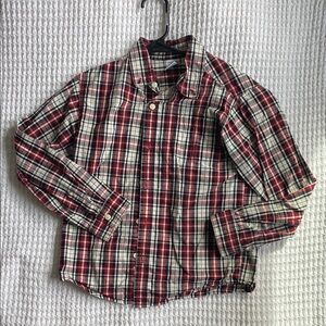 Red and Black Plaid Button-Up Shirt